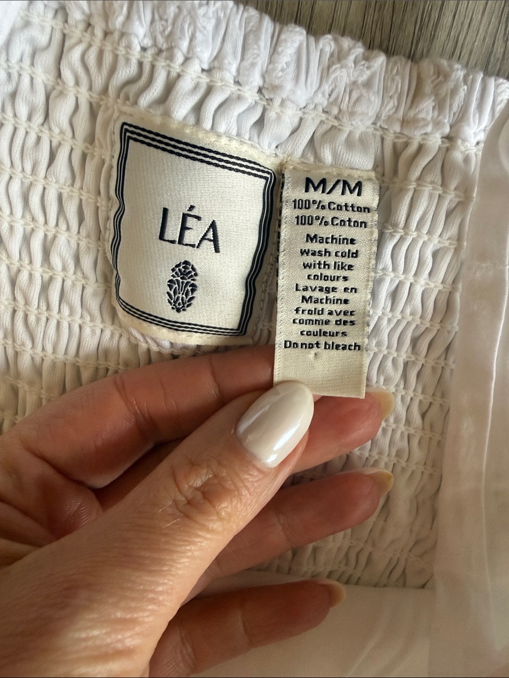 Lea White Eyelet Cotton Midi Dress Smocked Cottagecore Summer Size M - Picture 4 of 4